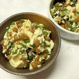 納豆と豆腐のたっぷりネギ海苔和え